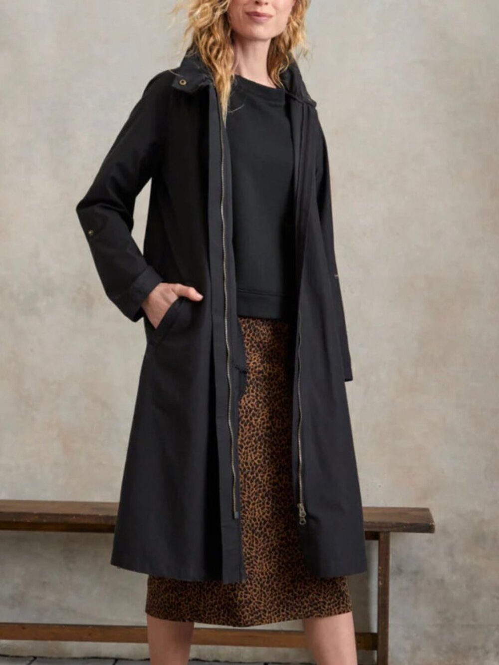 Garnet Hill Longline Modern Trench Coat